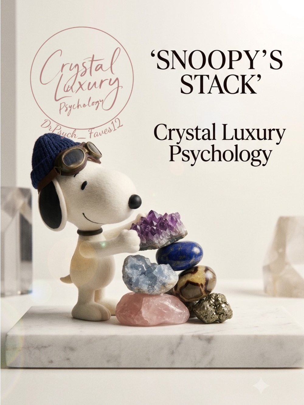 Snoopy Self Care Stack DrPsych_Faves12! Charge & Cleanse Crystal Black Kit! 🌹🌹